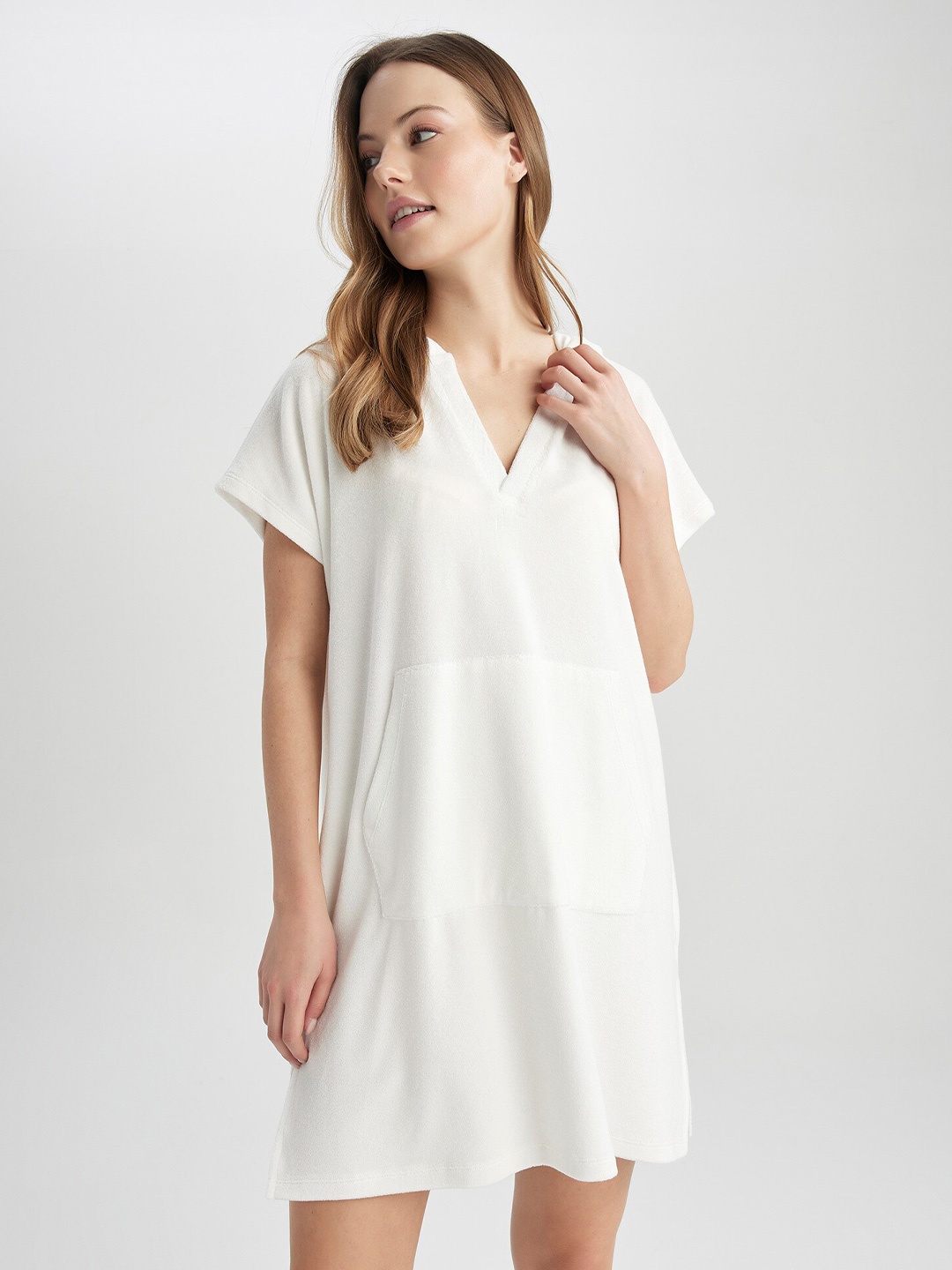 

DeFacto Hood A-Line Dress, White