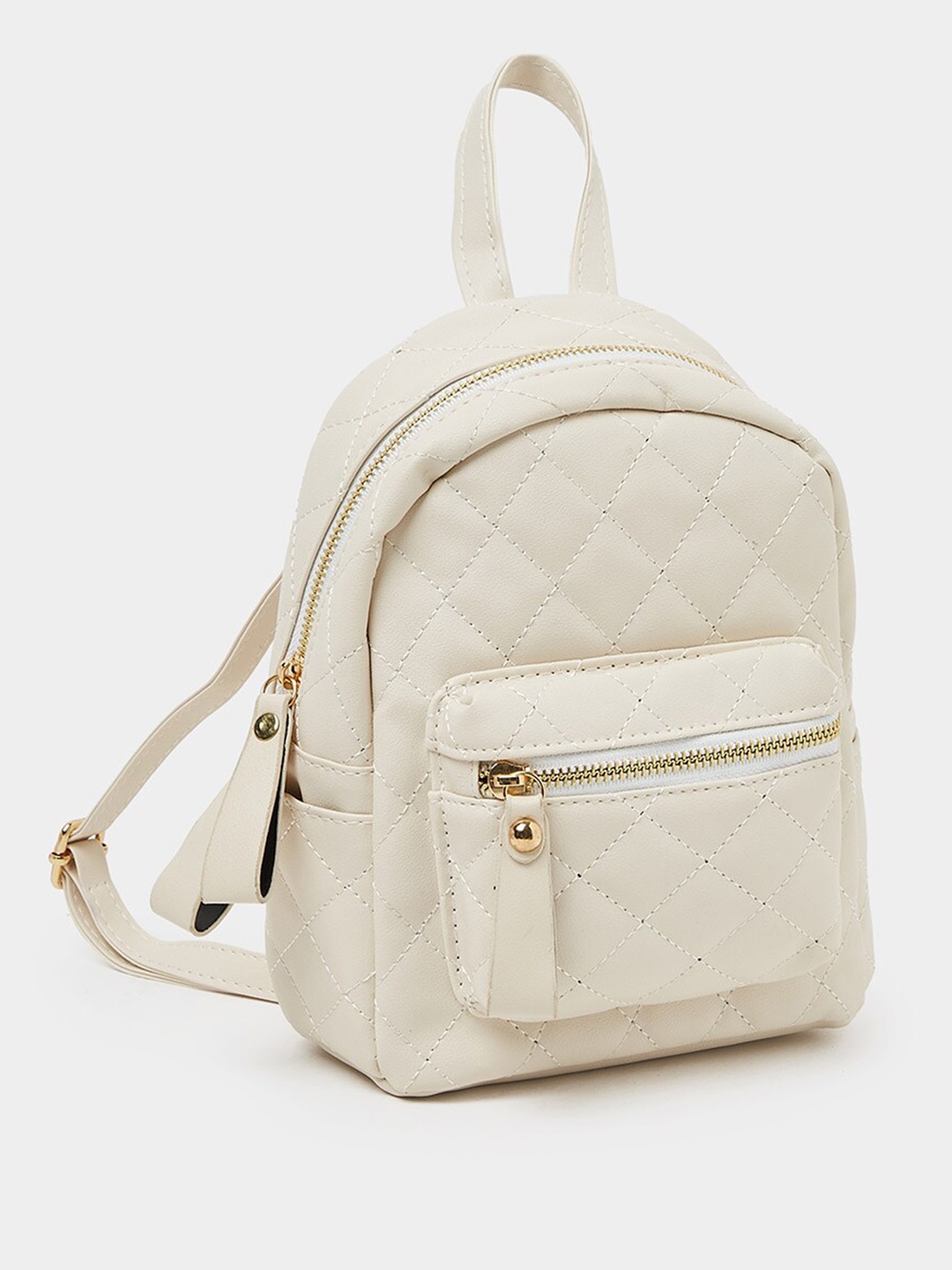 

Styli Women Small Backpack With Quilted, White