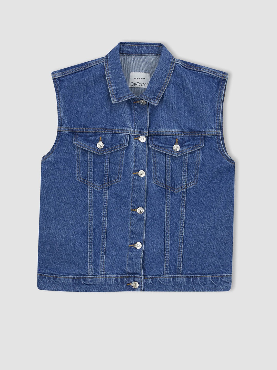 

DeFacto Women Pure Cotton Denim Jacket, Blue