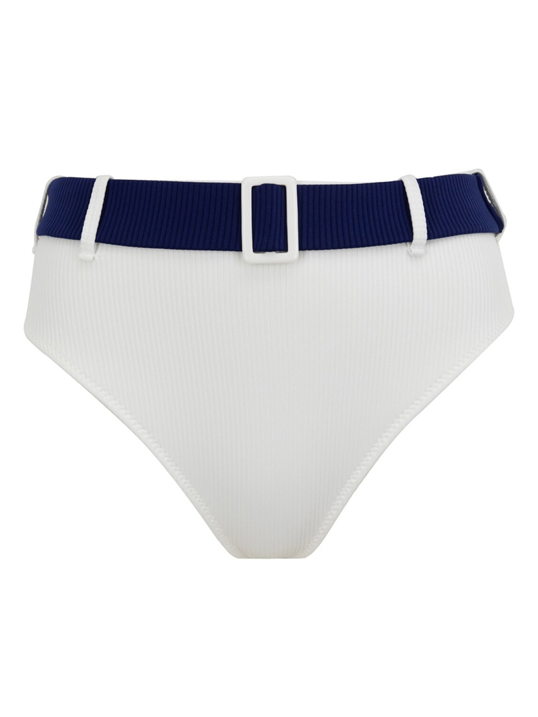 

DeFacto Women Mid-Rise Ribbed Swim Briefs, White