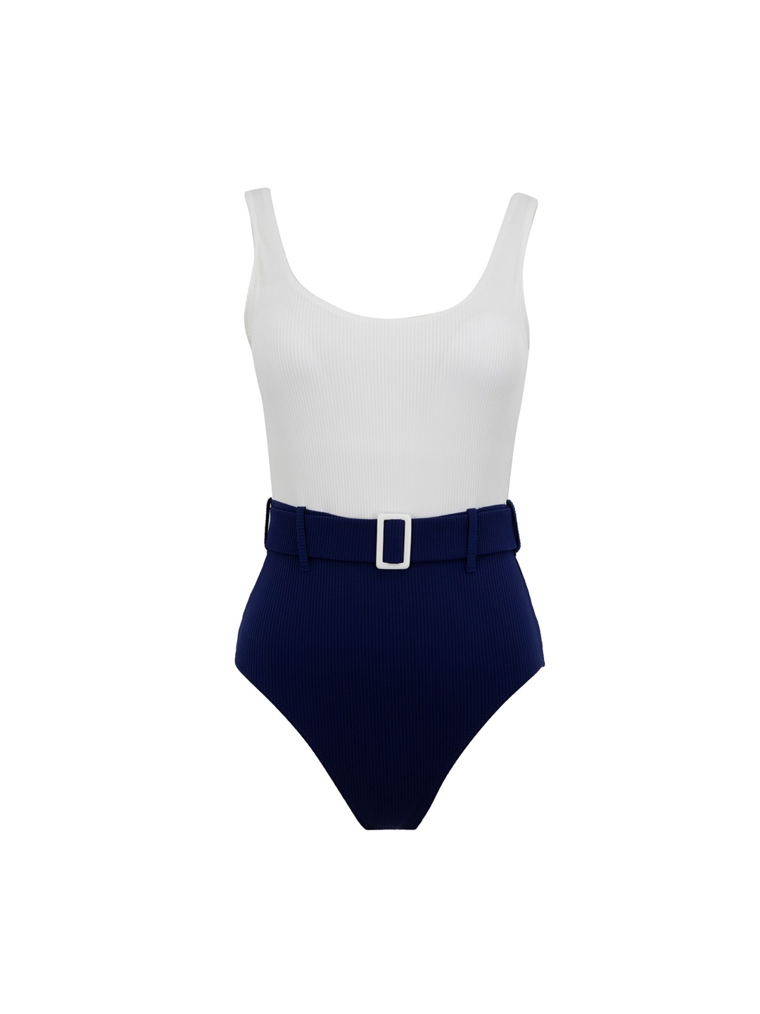 

DeFacto Colourblocked Ribbed Swim Bodysuit, White