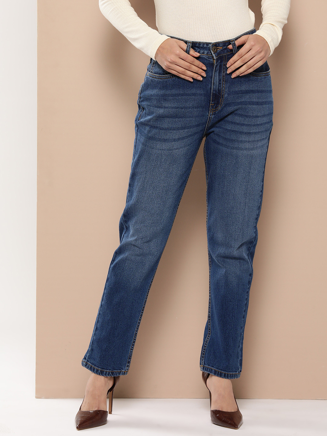 

Chemistry Women Slim Fit Stretchable Jeans, Navy blue