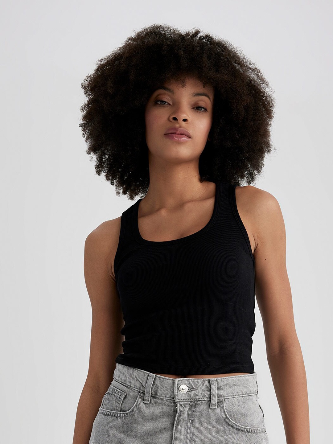 

DeFacto Cotton Tank Top, Black