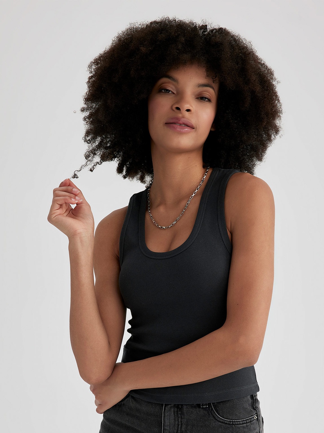 

DeFacto Cotton Tank Top, Black
