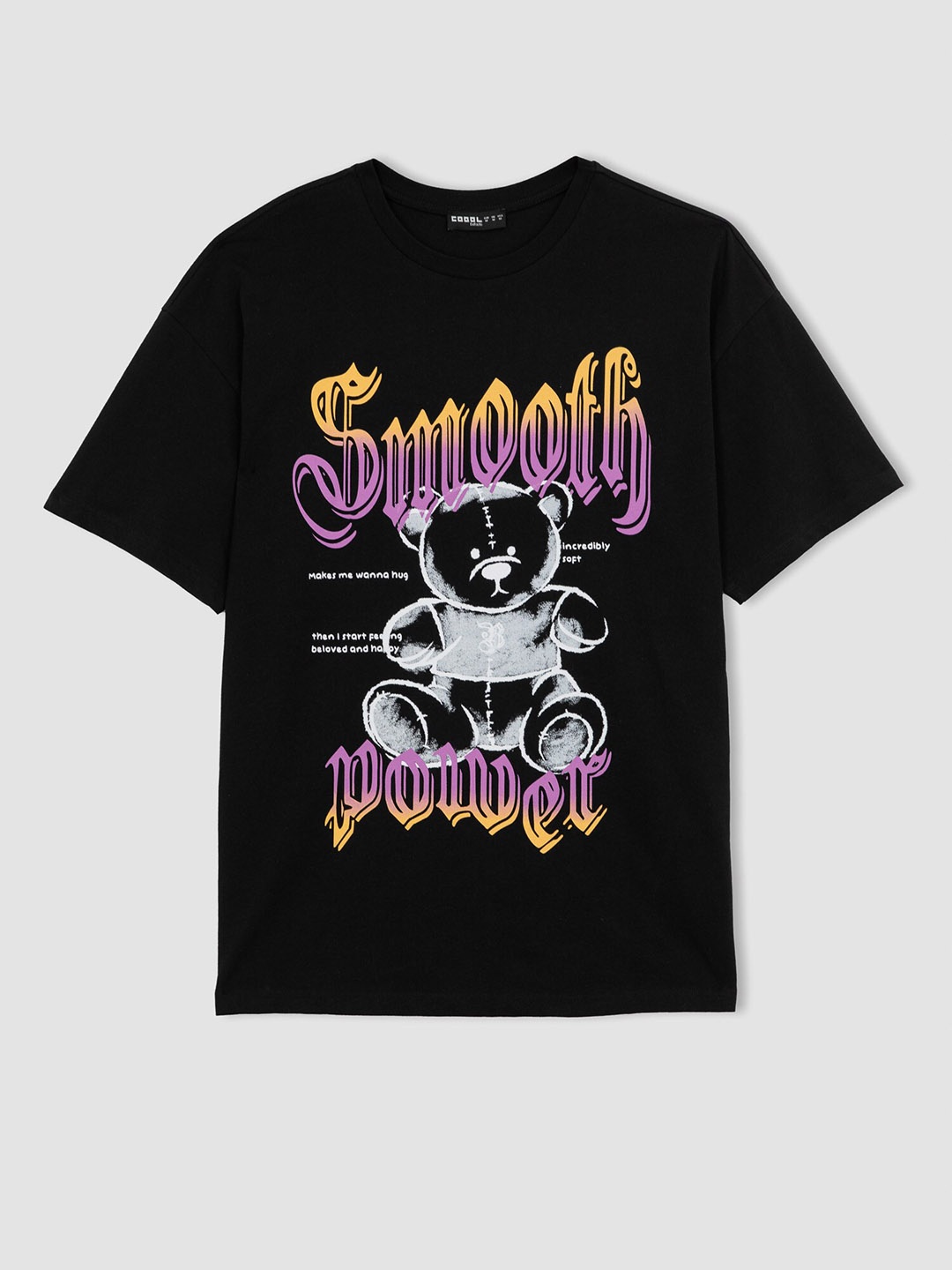 

DeFacto Graphic Printed Cotton T-shirt, Black