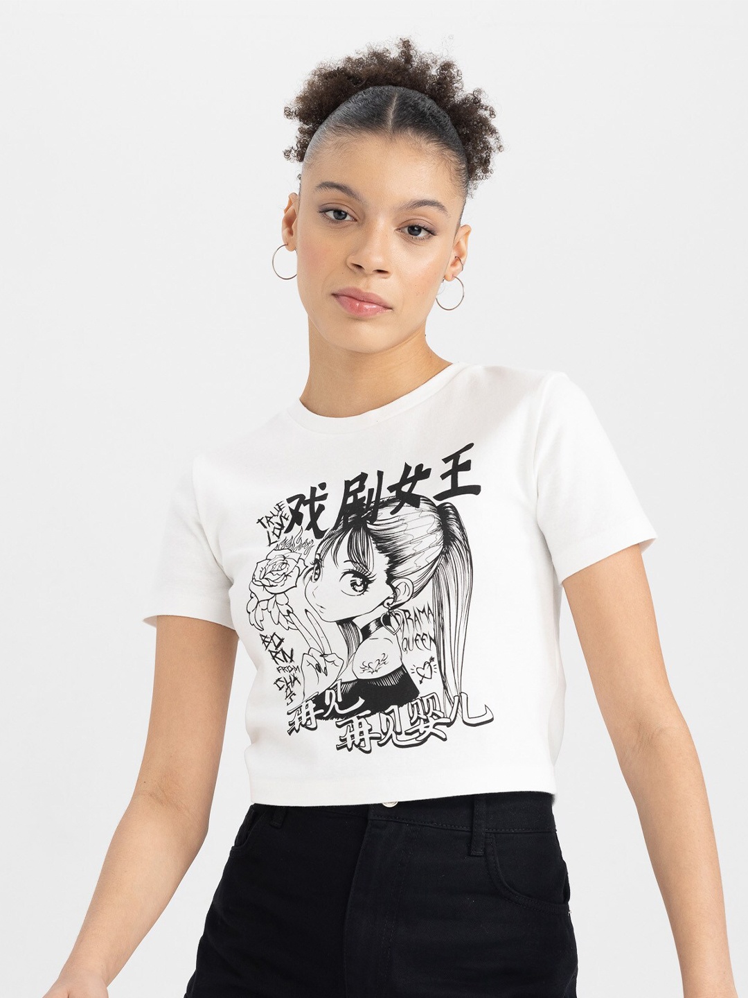 

DeFacto Graphic Printed T-shirt, Black