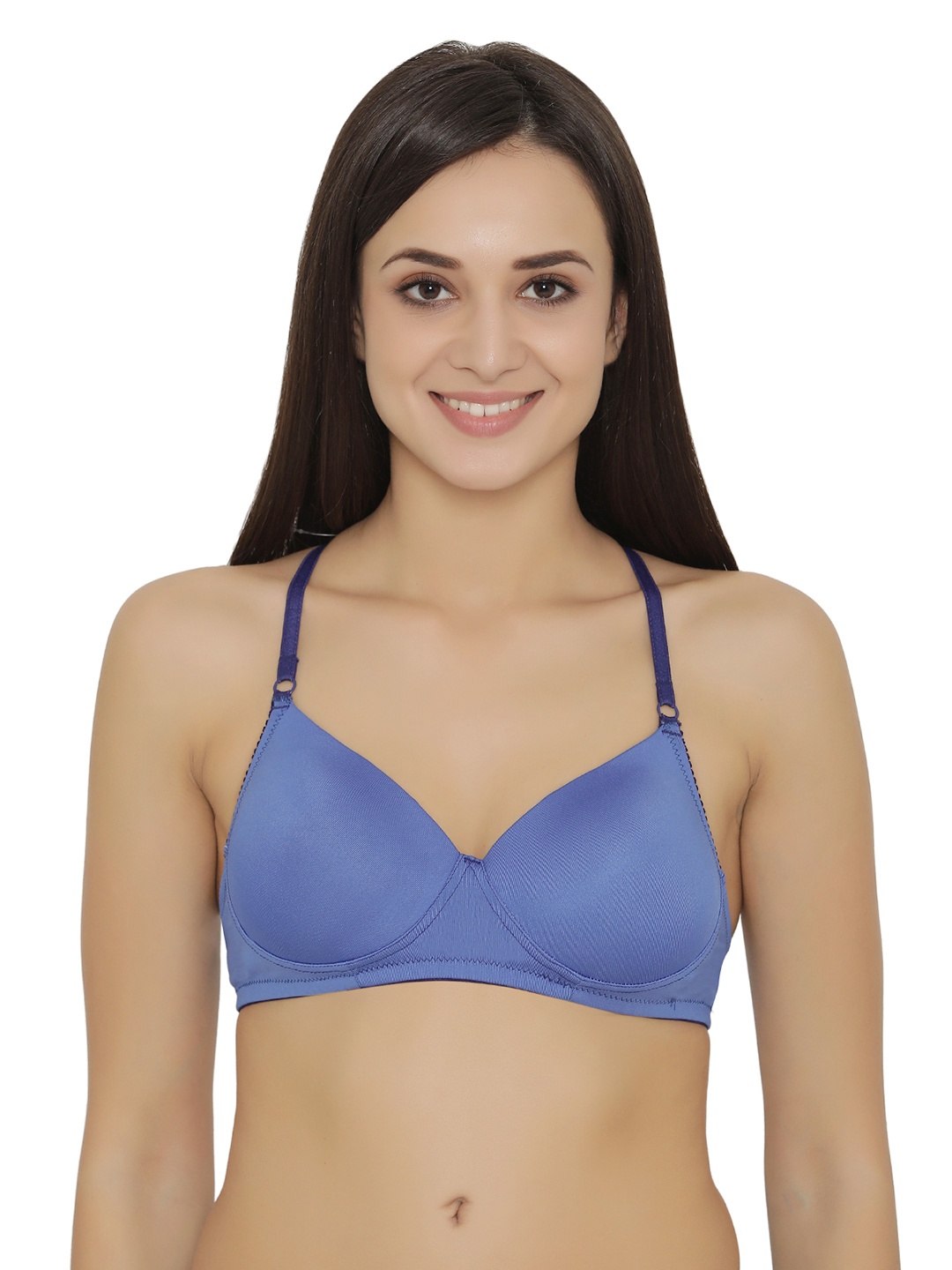 

Clovia Blue Solid Padded Non-Wired Tshirt Bra BR1189P0334C