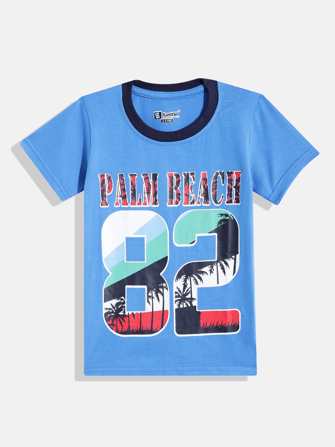 

Eteenz Boys Printed Premium Cotton T-shirt, Blue