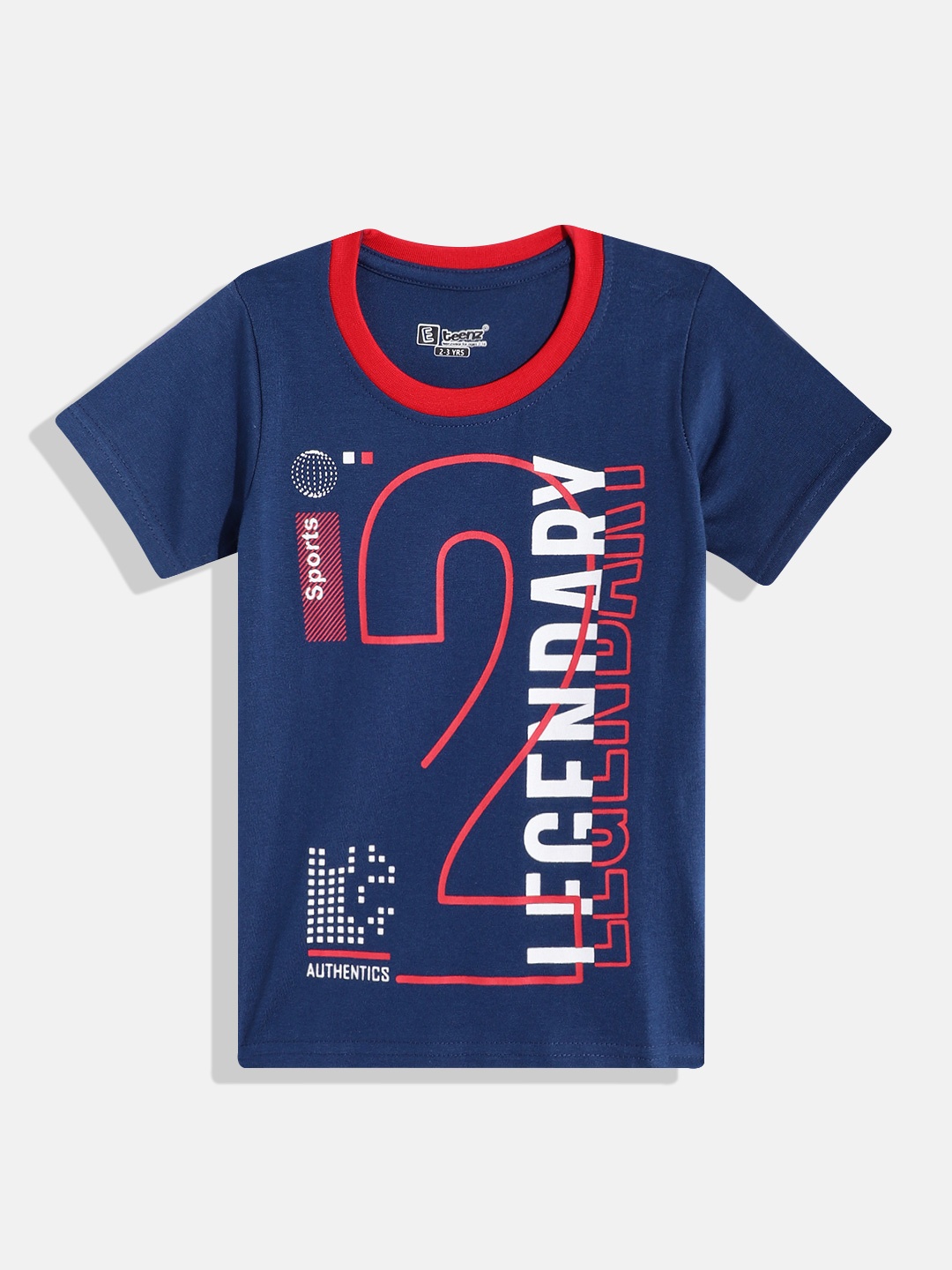 

Eteenz Boys Printed Premium Cotton T-shirt, Navy blue