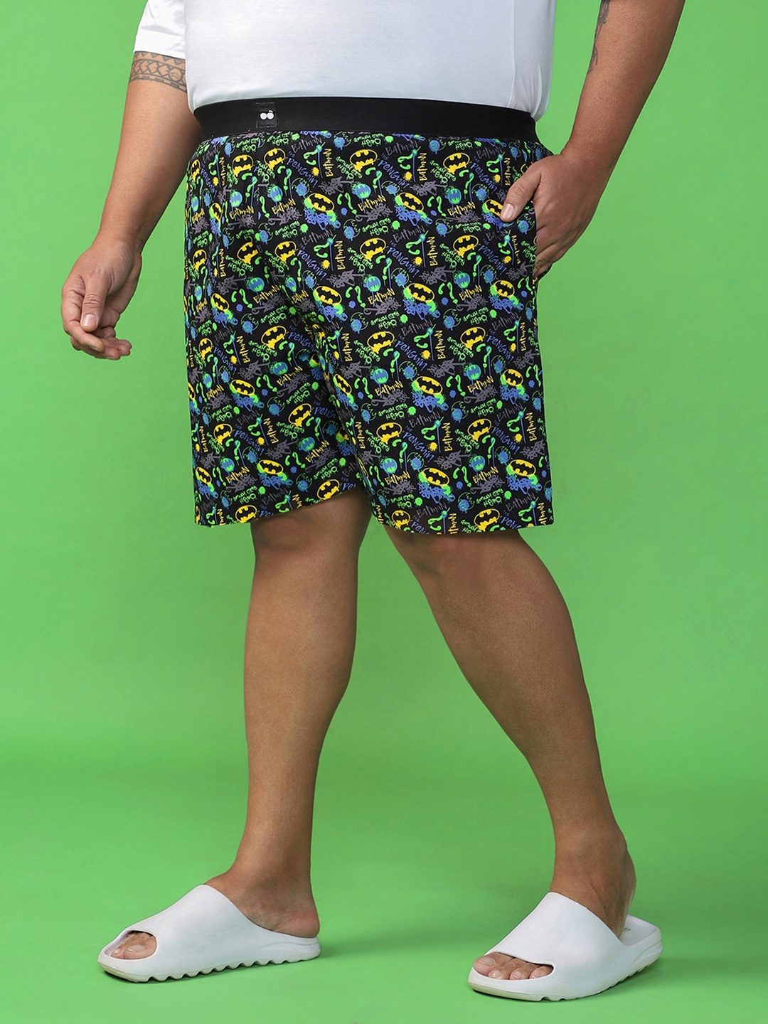 

Bewakoof Plus Men All Over Batman Printed Plus Size Boxers, Black