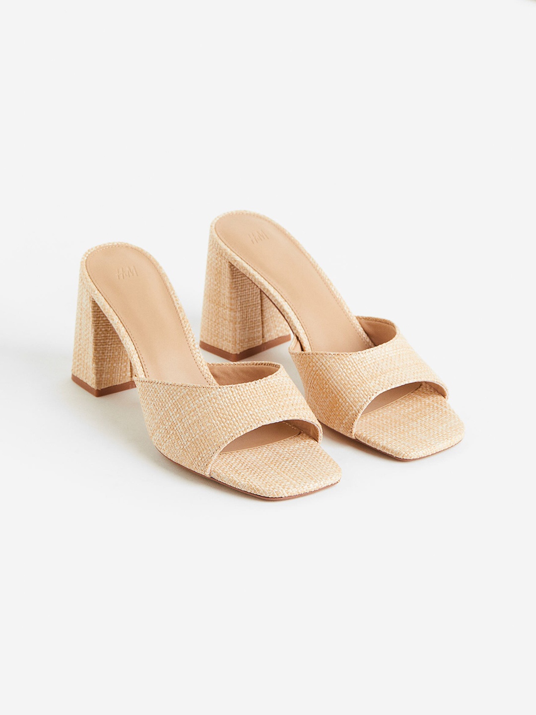 

H&M Straw-Look Mules, Beige