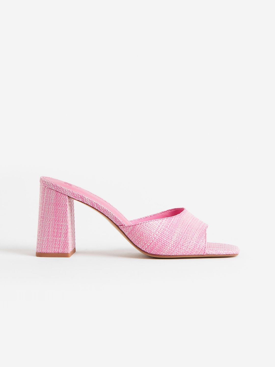 

H&M Straw-Look Mules, Pink