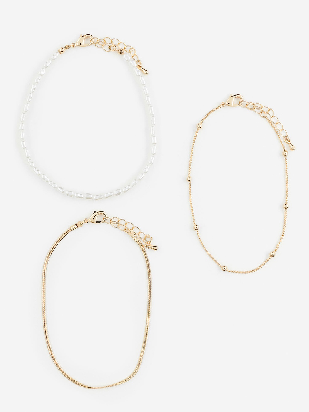 

H&M 3-Pack Anklets, Gold
