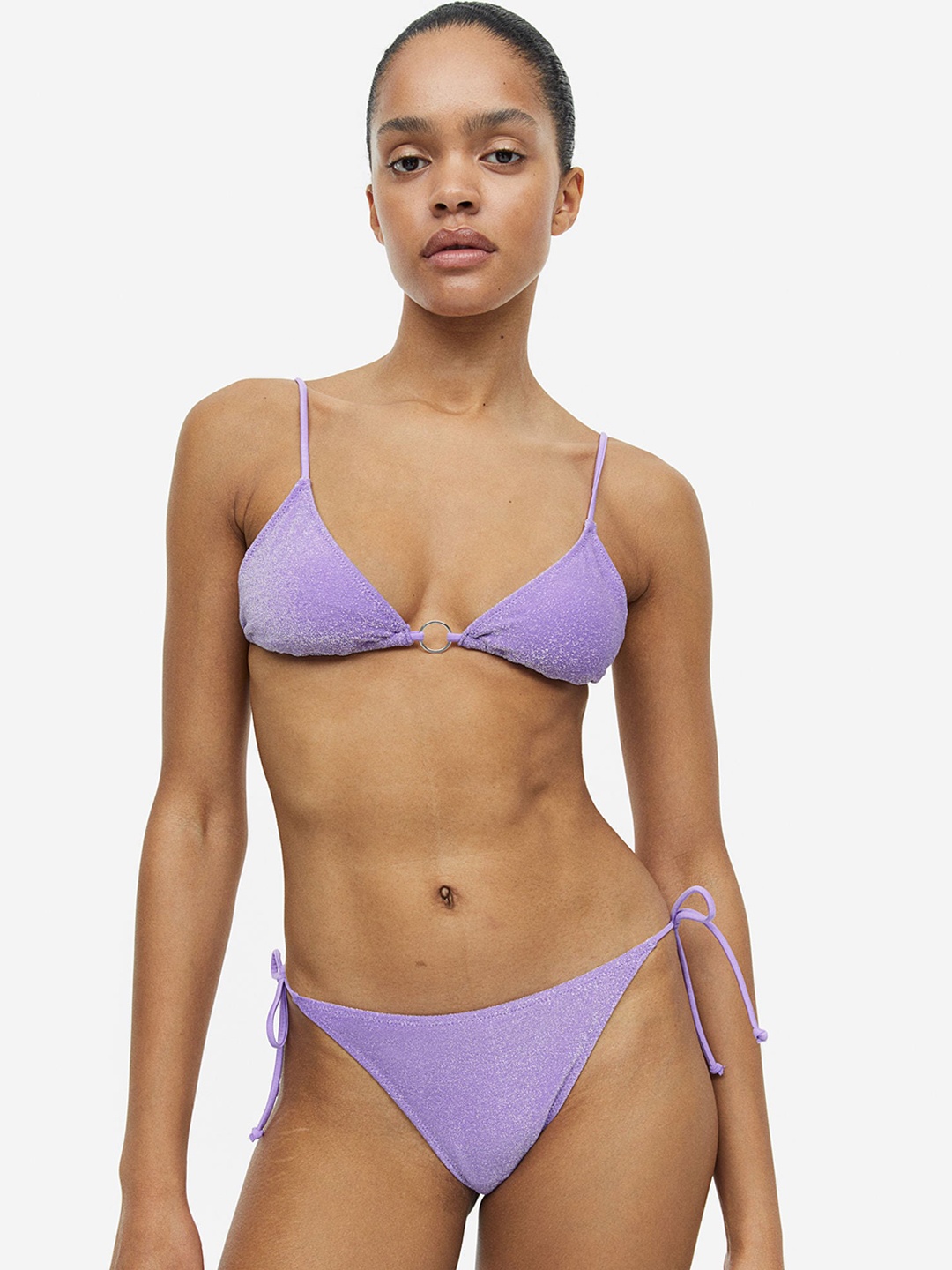 

H&M Tie Tanga Bikini Bottoms, Purple