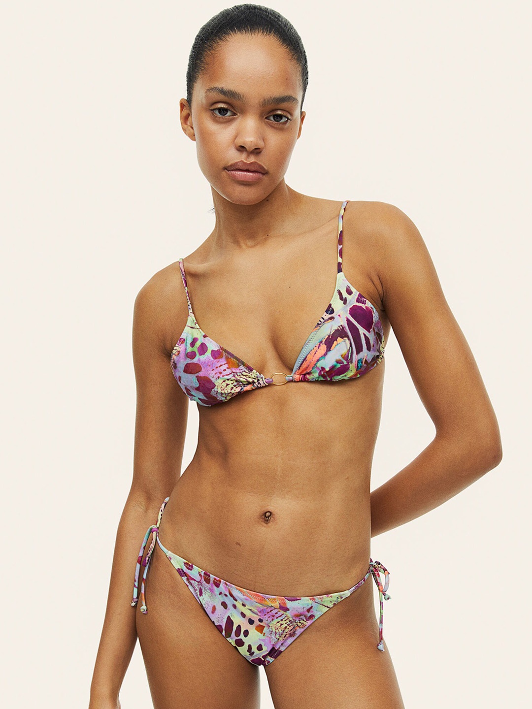 

H&M Tie Tanga Bikini Bottoms, Purple