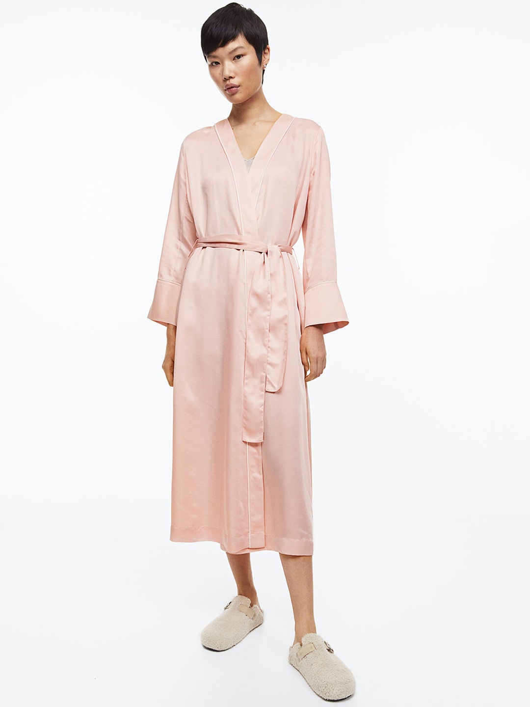 

H&M Satin Dressing Gown, Pink