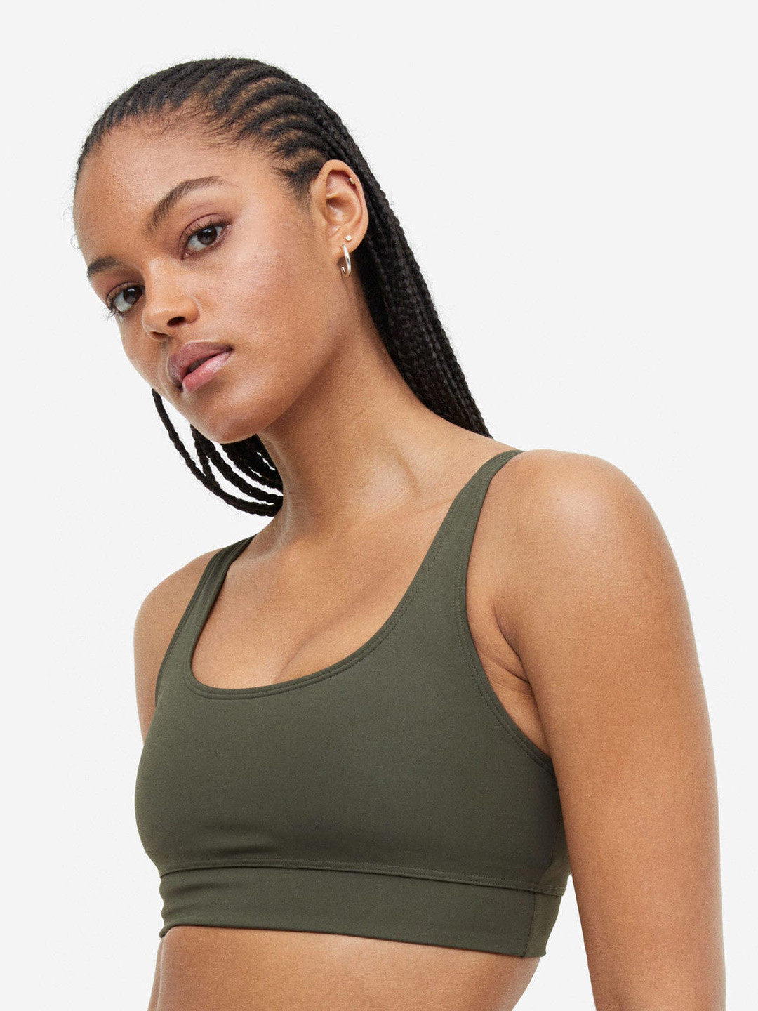 

H&M Women Sports Bikini Bra, Olive