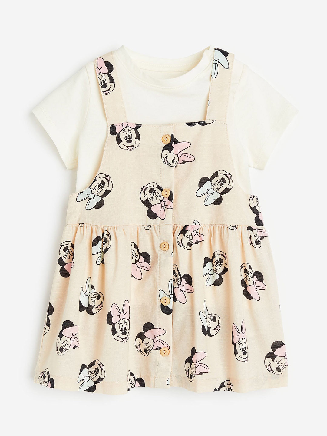 

H&M Girls 2-Piece T-shirt and Dress Set, Beige