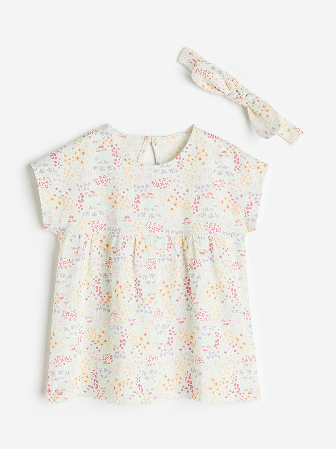 

H&M Girls Pure Cotton Dress And Hairband Set, White