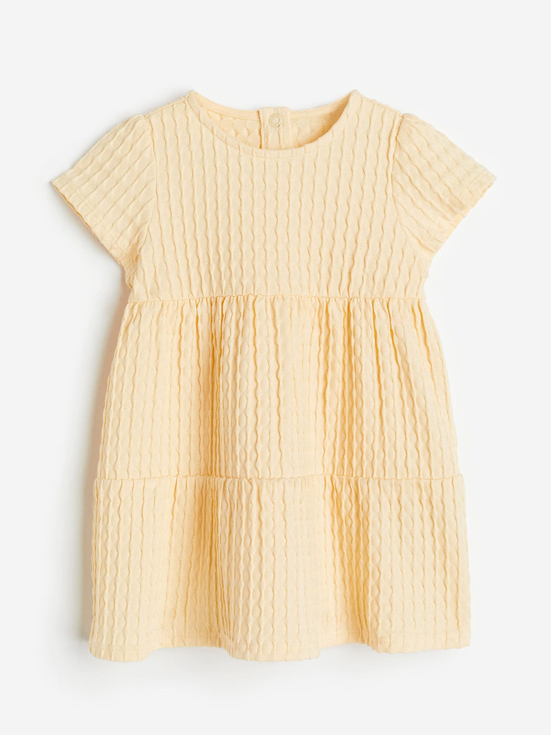

H&M Girls Textured Jersey Dress, Yellow