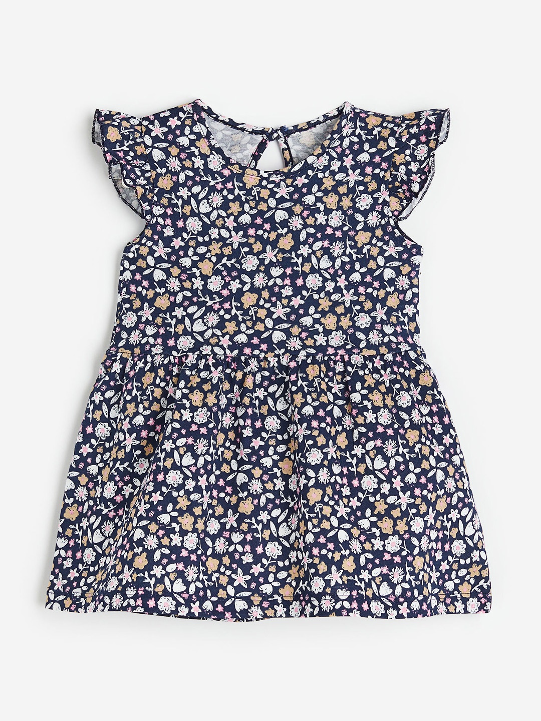 

H&M Girls Flounce-Trimmed Jersey Dress, Blue