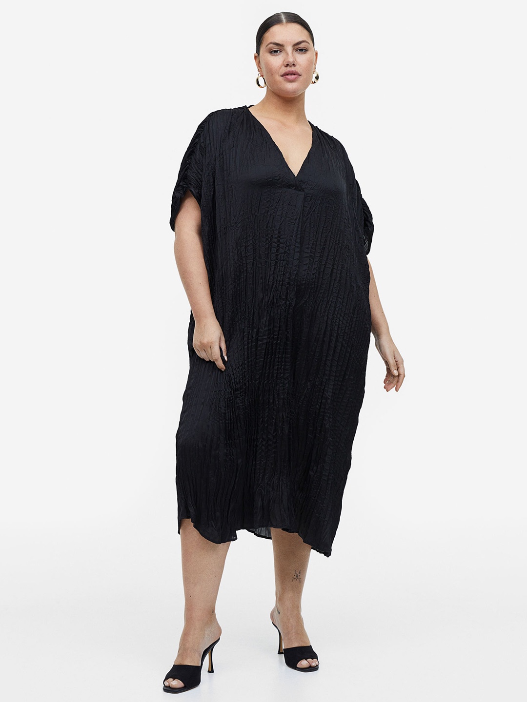 

H&M Pleated Tunic Dress, Black