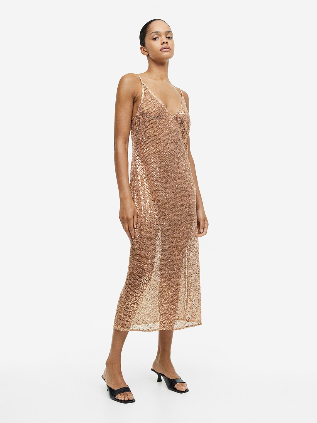 

H&M V-Neck Bodycon Dress, Beige