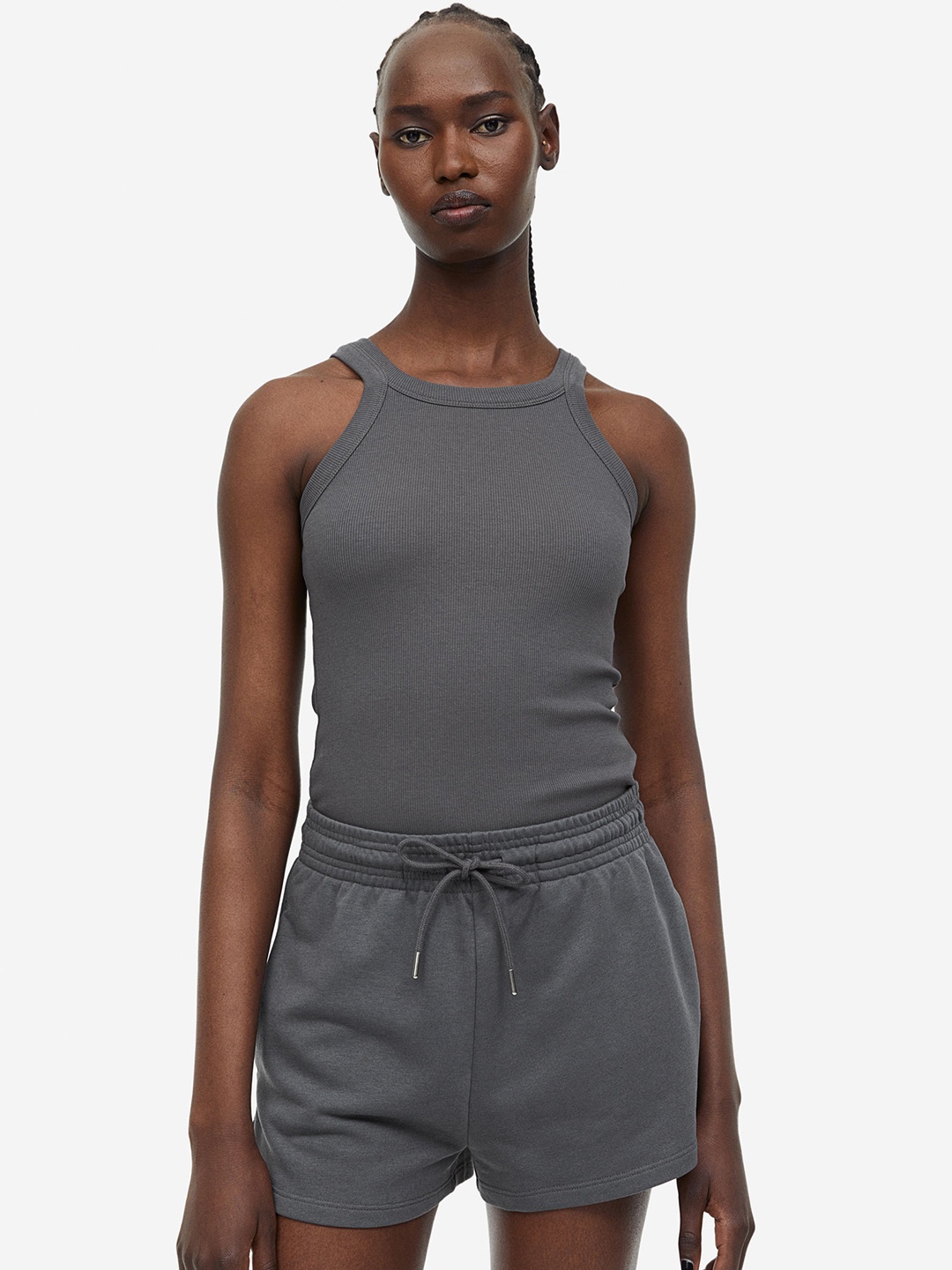 

H&M Women Sweatshirt Shorts, Grey