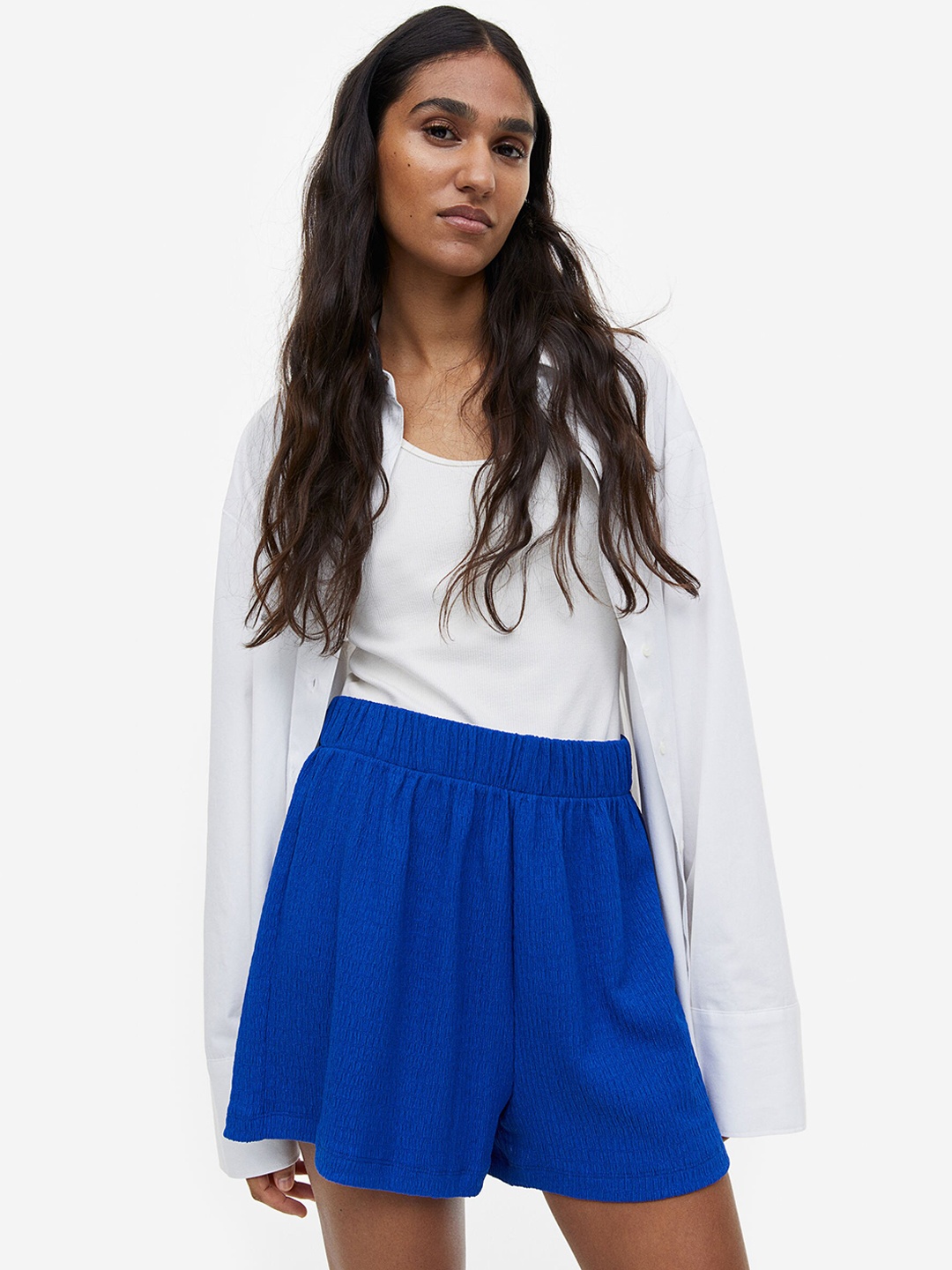 

H&M Women Crepe Shorts, Blue