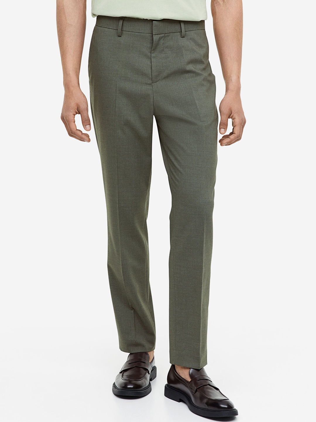 

H&M Men Slim Fit Suit Trousers, Green