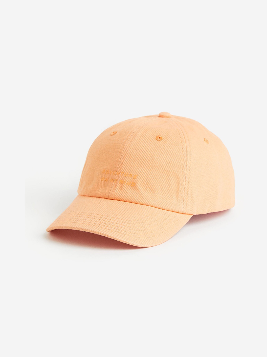 

H&M Men Embroidered-Motif Cotton Cap, Orange