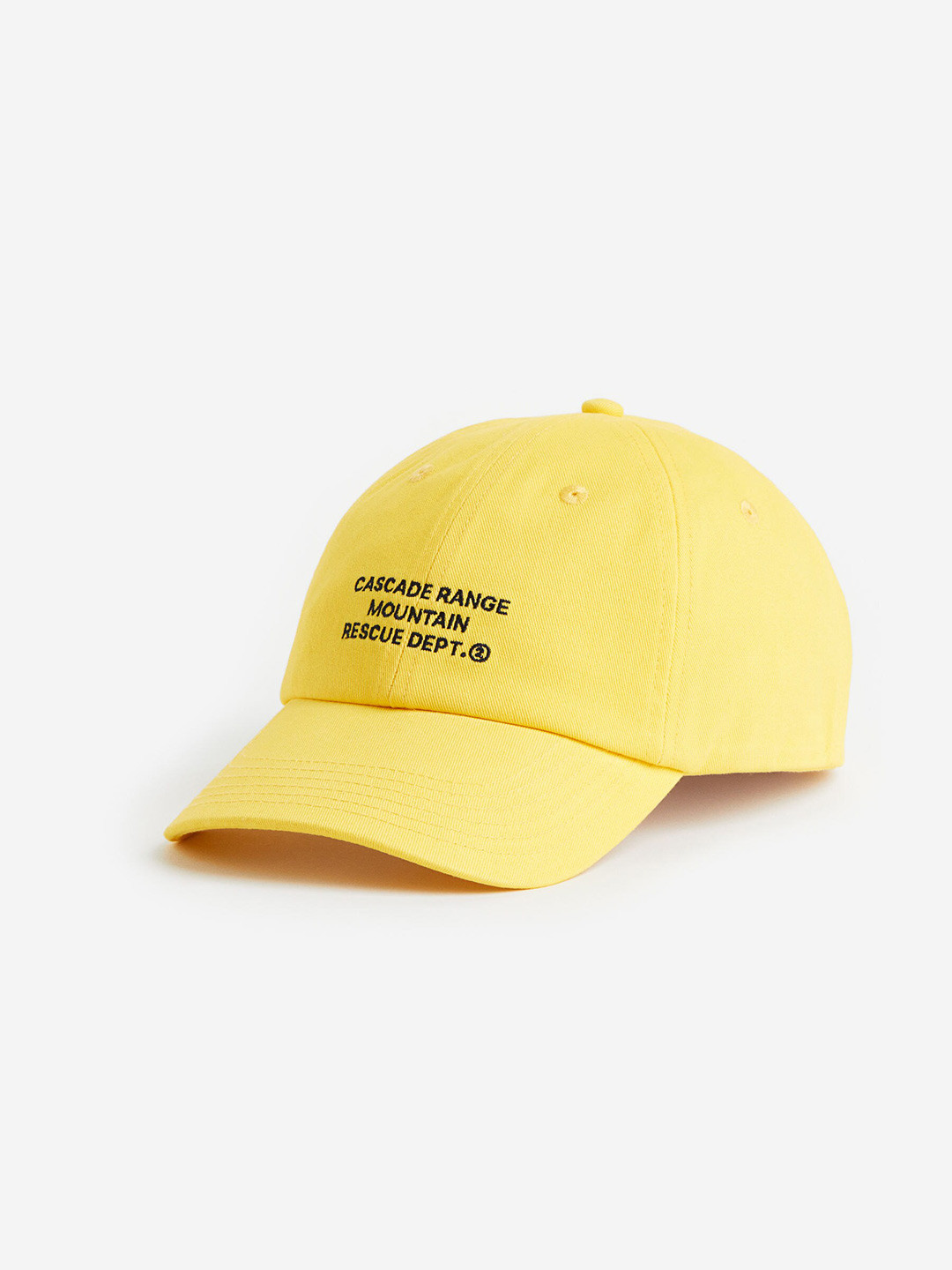 

H&M Men Embroidered-Motif Cotton Cap, Yellow