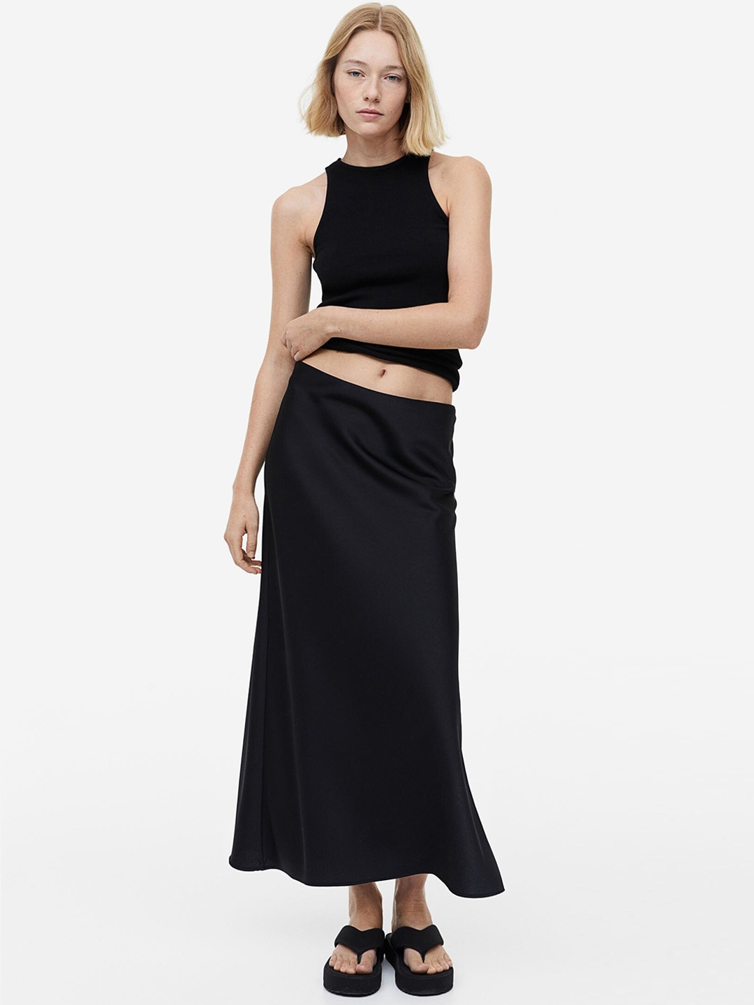 

H&M Column Maxi Skirt, Black