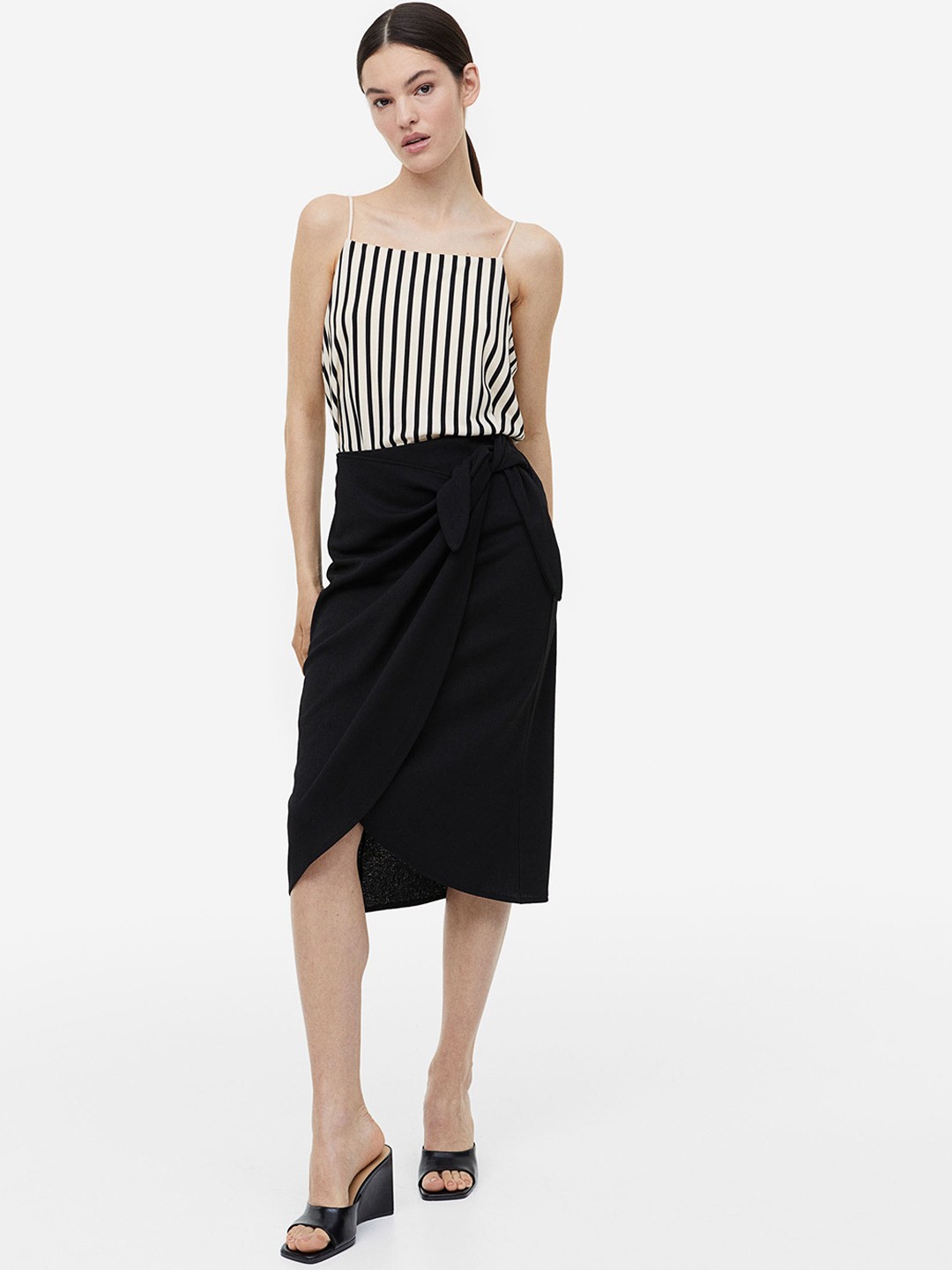 

H&M Jersey Wrap Skirt, Black
