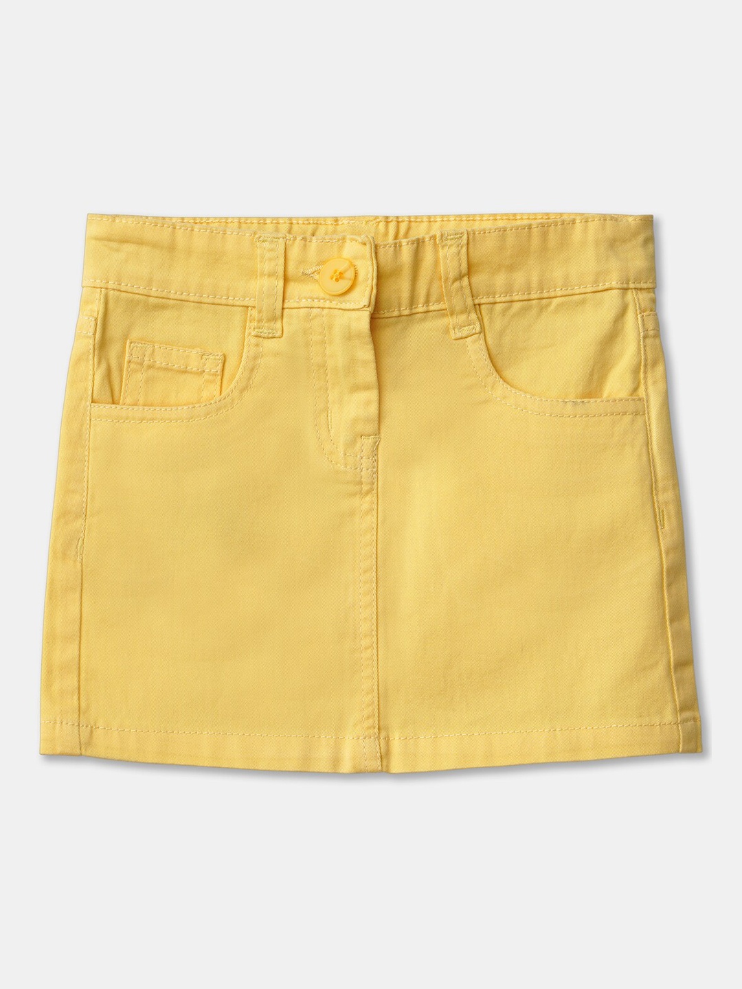 

R&B Infant Girls Pure Cotton A-Line Mini Skirt, Yellow