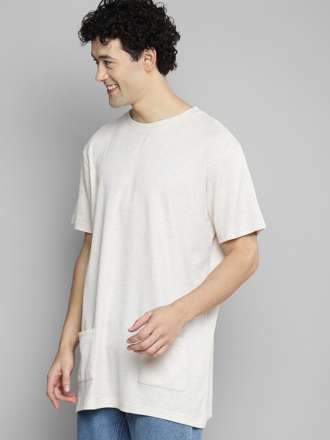 

Kook N Keech Round Neck Drop Shoulder Loose T-Shirt, Cream