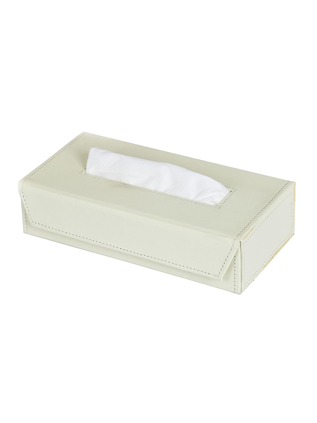 

DALUCI Cream-Colored Textured Car Tissue Box With 2 Ply 100 Pull Tissue Papers