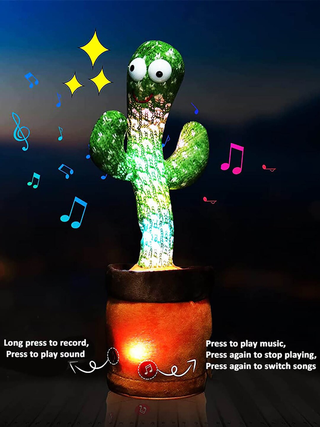 

ZURU BUNCH Kids Dancing Cactus Plastic Musical Toys, Green