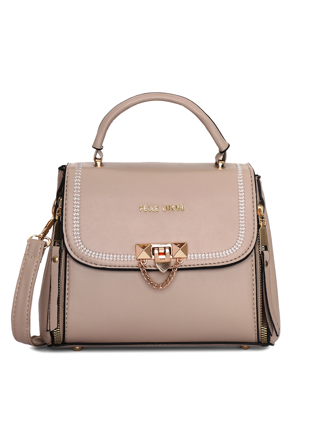 

PELLE LUXUR Structured Satchel, Pink
