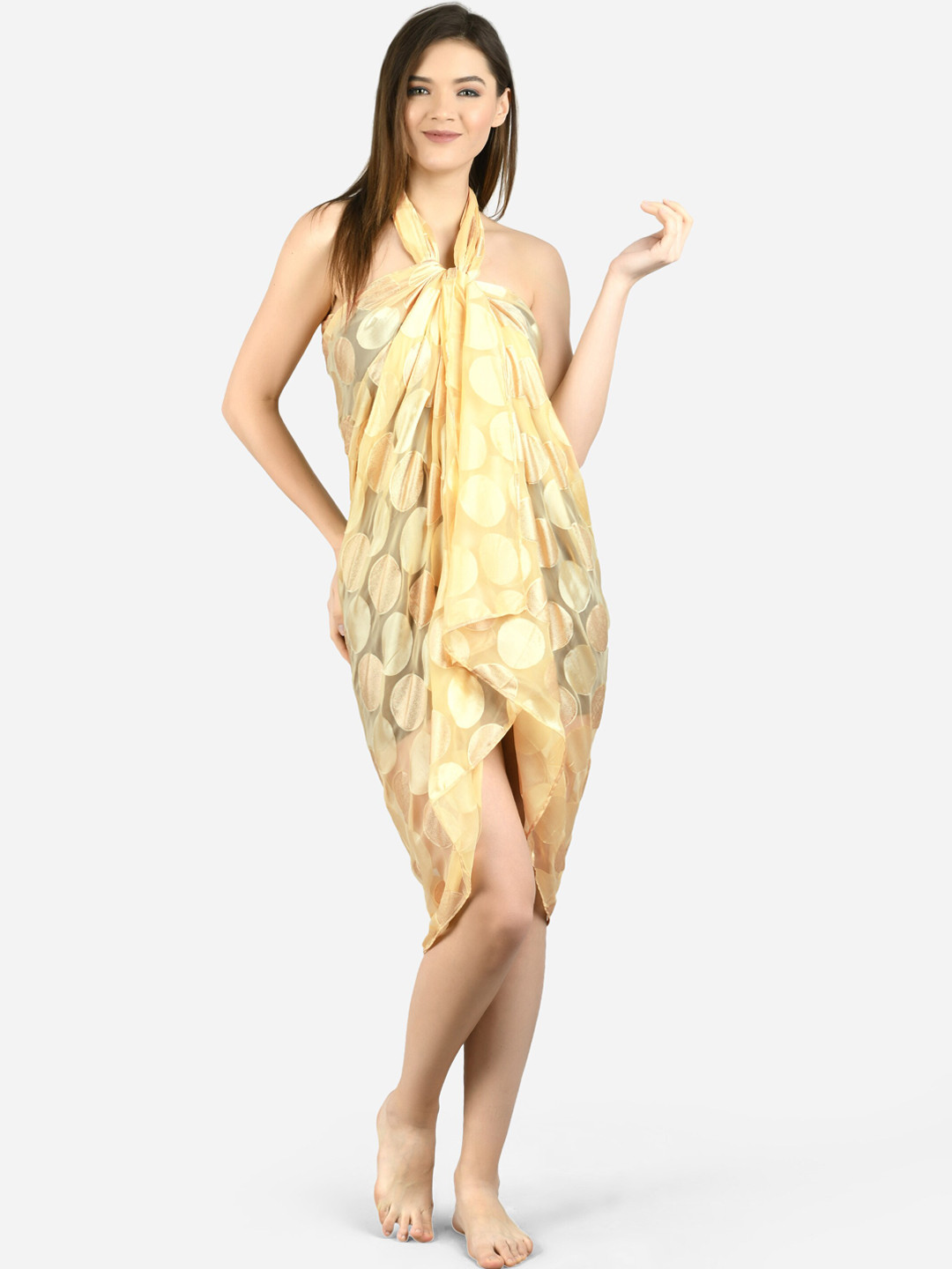 

MIRCHI FASHION Yellow Geometric Printed Swimwear Cover Up Sarong