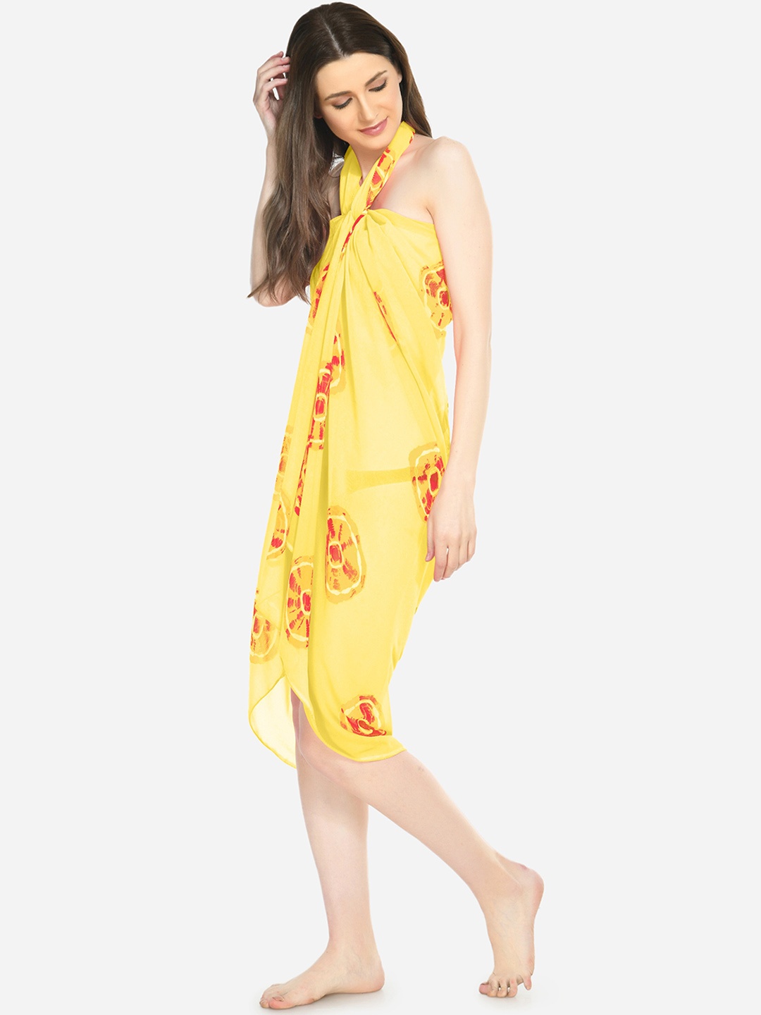 

MIRCHI FASHION Tie & Dye Swimwear Cover Up Sarong, Yellow