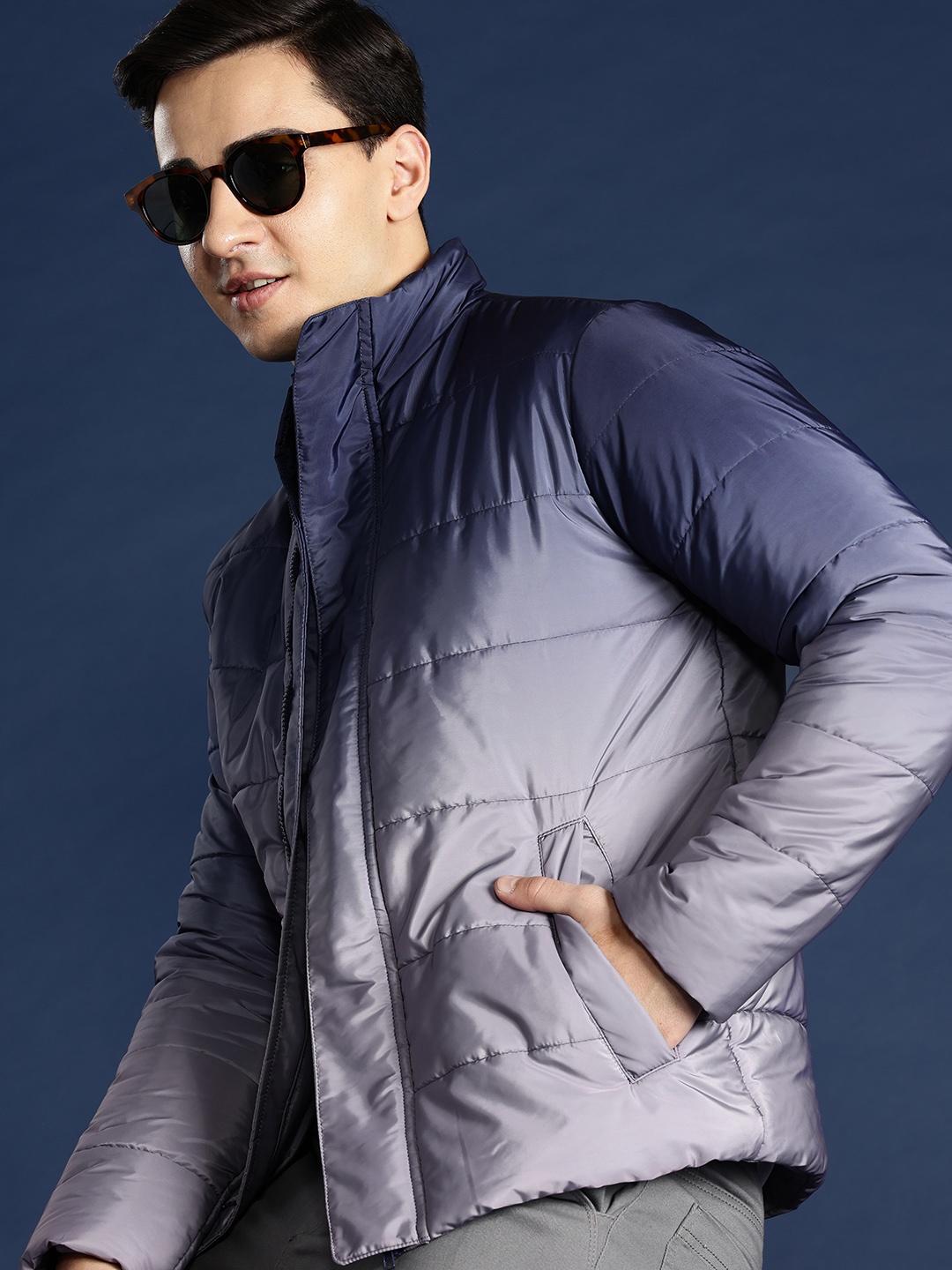 

Mast & Harbour Ombre Padded Jacket, Blue