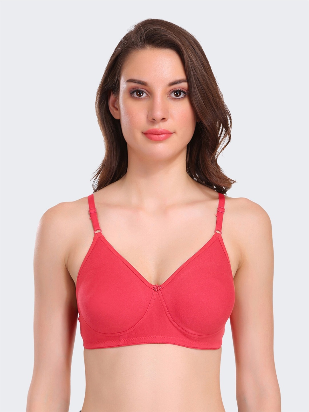 POOJA RAGENEE All Day Comfort Full Coverage Everyday Bra, Coral