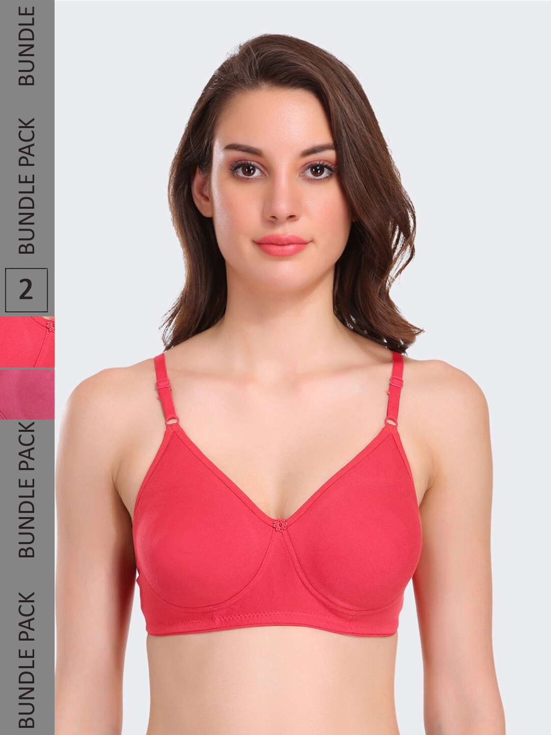 

POOJA RAGENEE Pack Of 2 All Day Comfort Full Coverage Everyday Bra, Pink