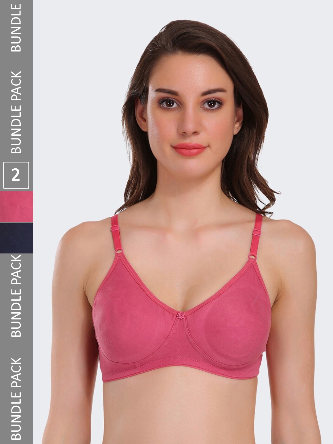 

POOJA RAGENEE Pack Of 2 All Day Comfort Full Coverage T-shirt Bra, Pink