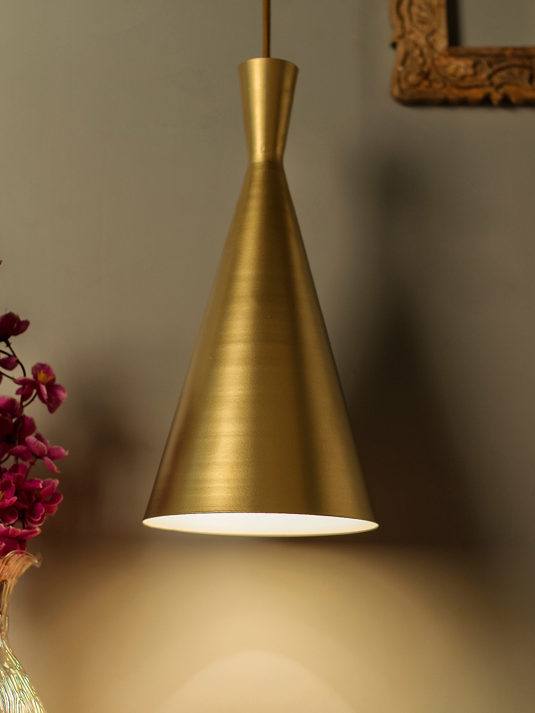 

Homesake Inverted Cone Shaped Ceiling Lamp, Gold
