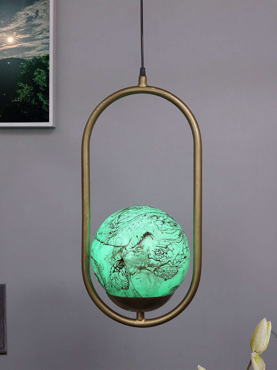 

Homesake Green Printed Hanging Pendant Lamp