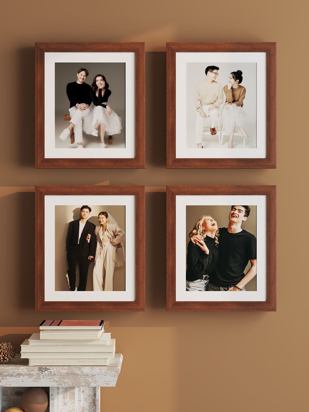 

Art Street Brown 4 Pieces Wall Photo Frames