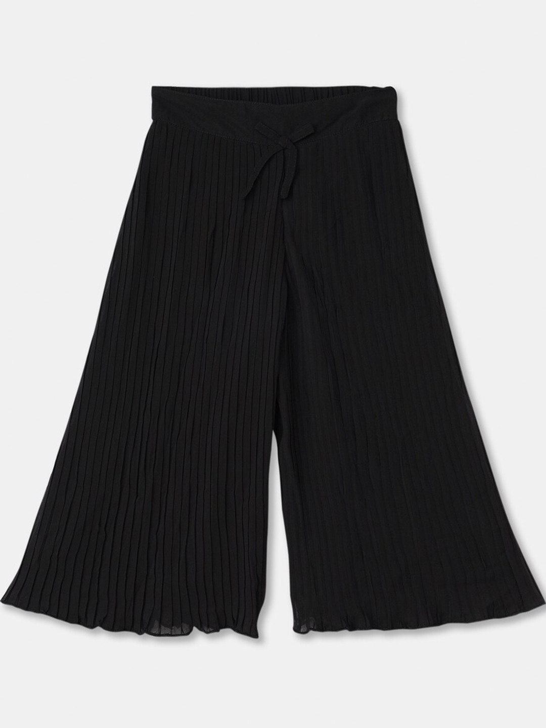 

R&B Girls Knitted Cropped Palazzos, Black