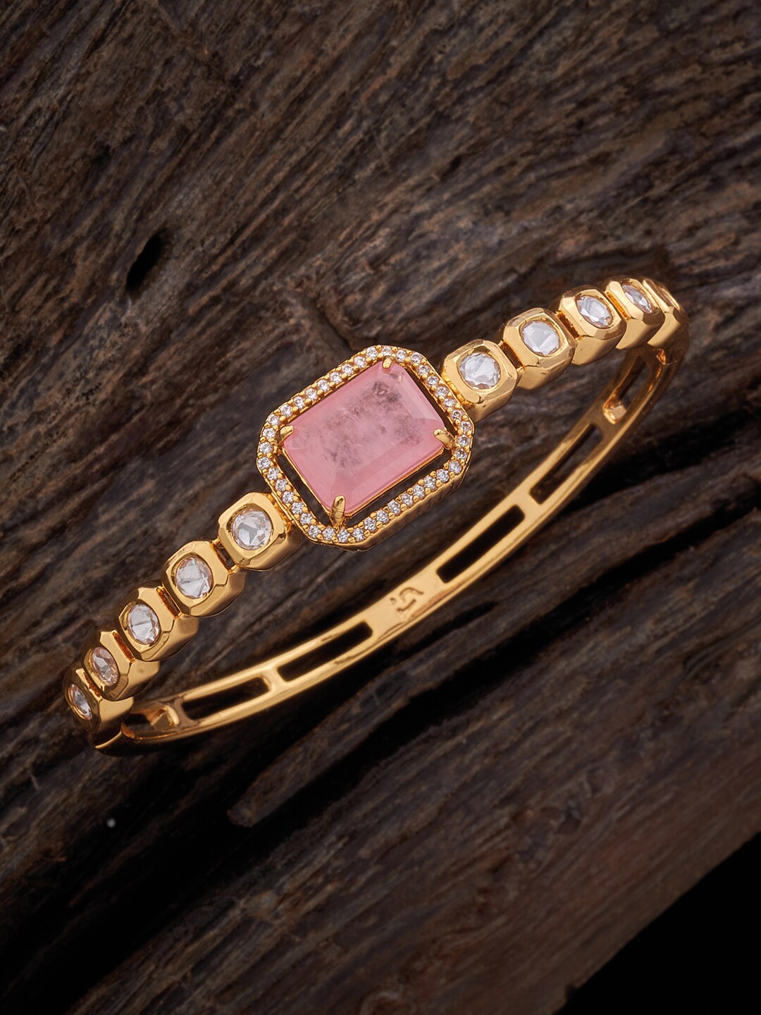 

Kushal's Fashion Jewellery Women Kundan Bangle-Style Bracelet, Gold